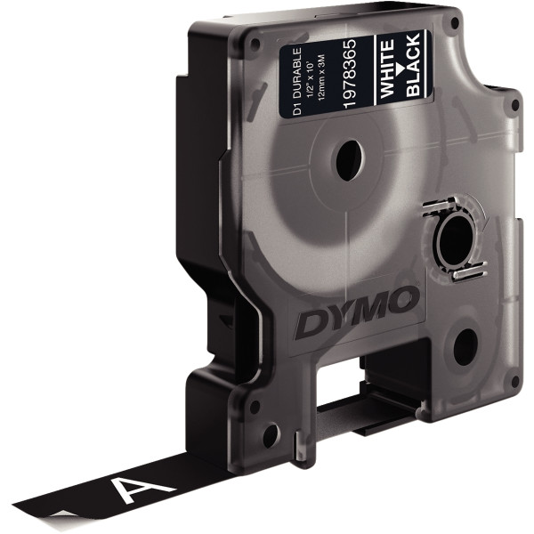 Recharge DYMO D1 12 mm x 3 m impression blanc support noir